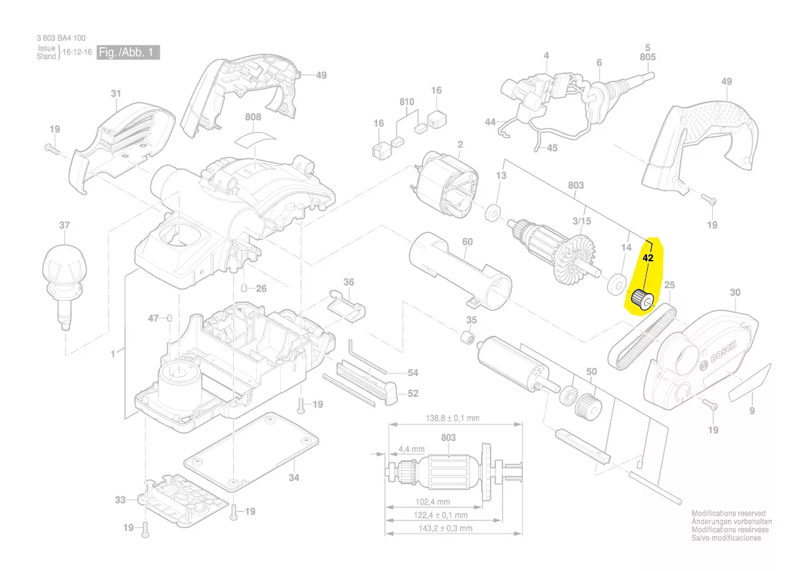Poulie réf. 1 619 X08 472 rabot Bosch